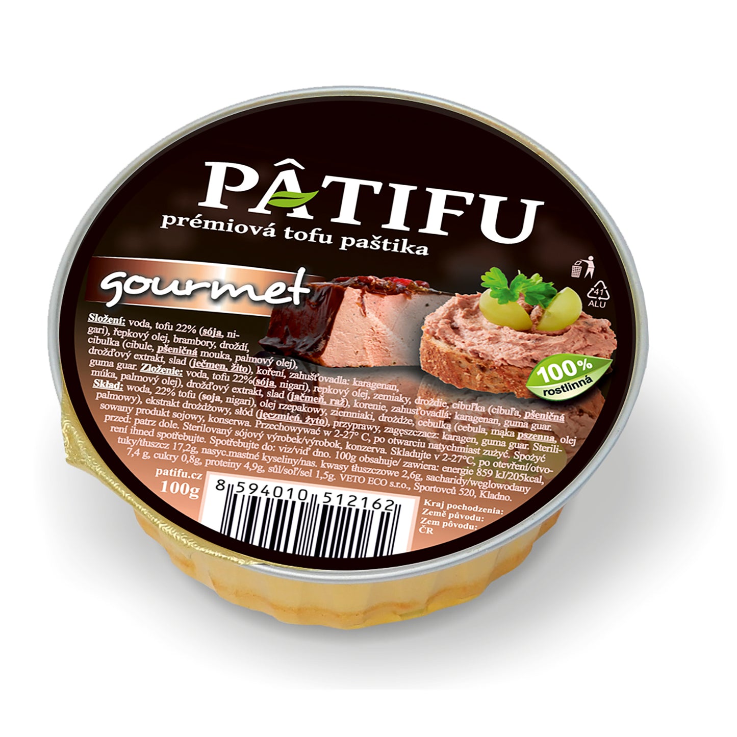 312038 Paštika PATIFU gourmet 100 g VETO ECO-1