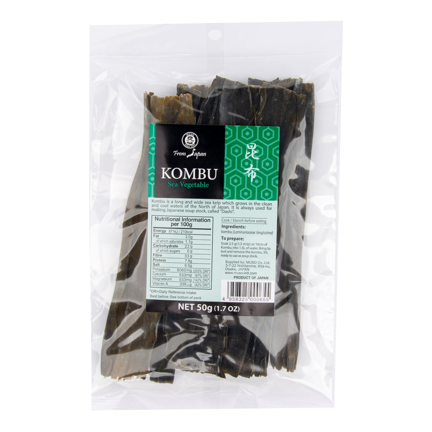 482003 Mořské řasy Kombu 50 g MUSO-1