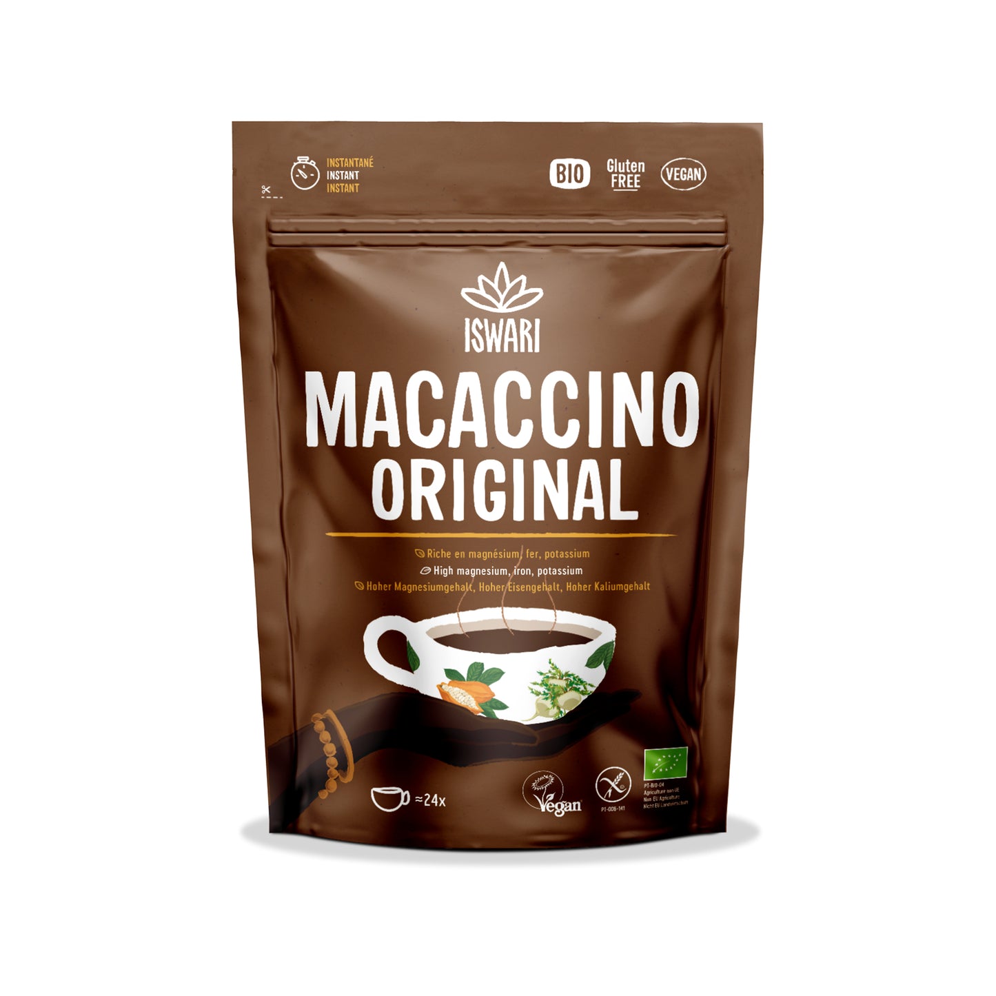 520080 Nápoj instantní Macaccino 250 g BIO ISWARI -1