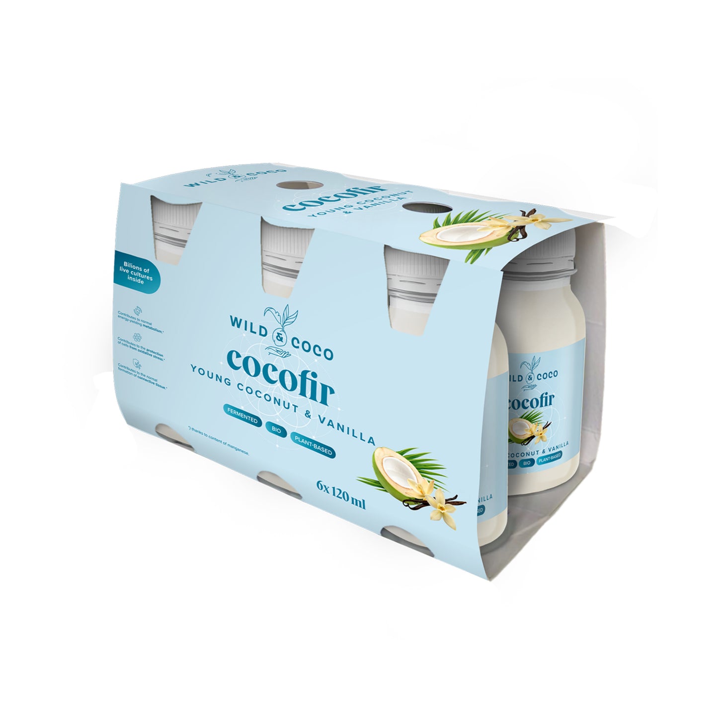 530100 Nápoj kokosový Cocofir Young Coconut & Vanilla 6 x 120 ml BIO WILD & COCO-1