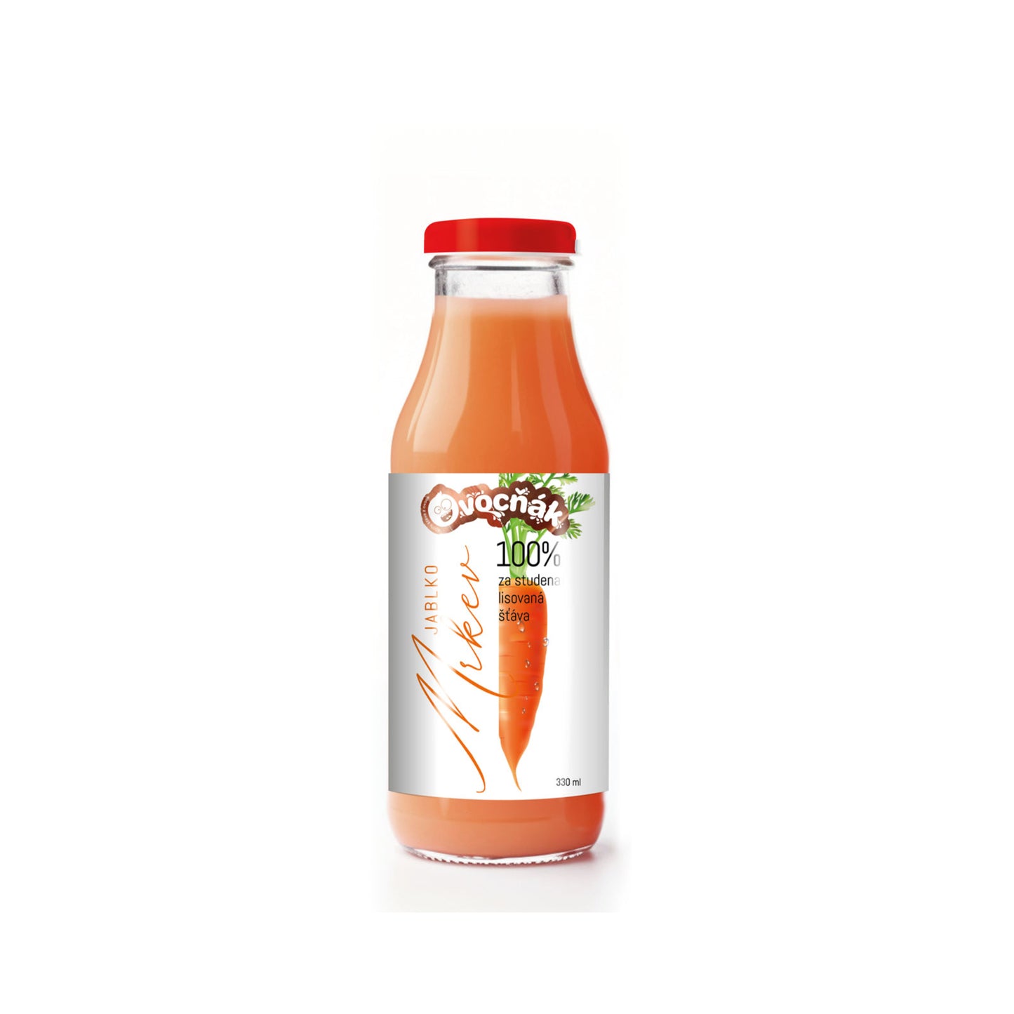 552116 Mošt ovocný jablko-mrkev sklo 330 ml OVOCŇÁK-1