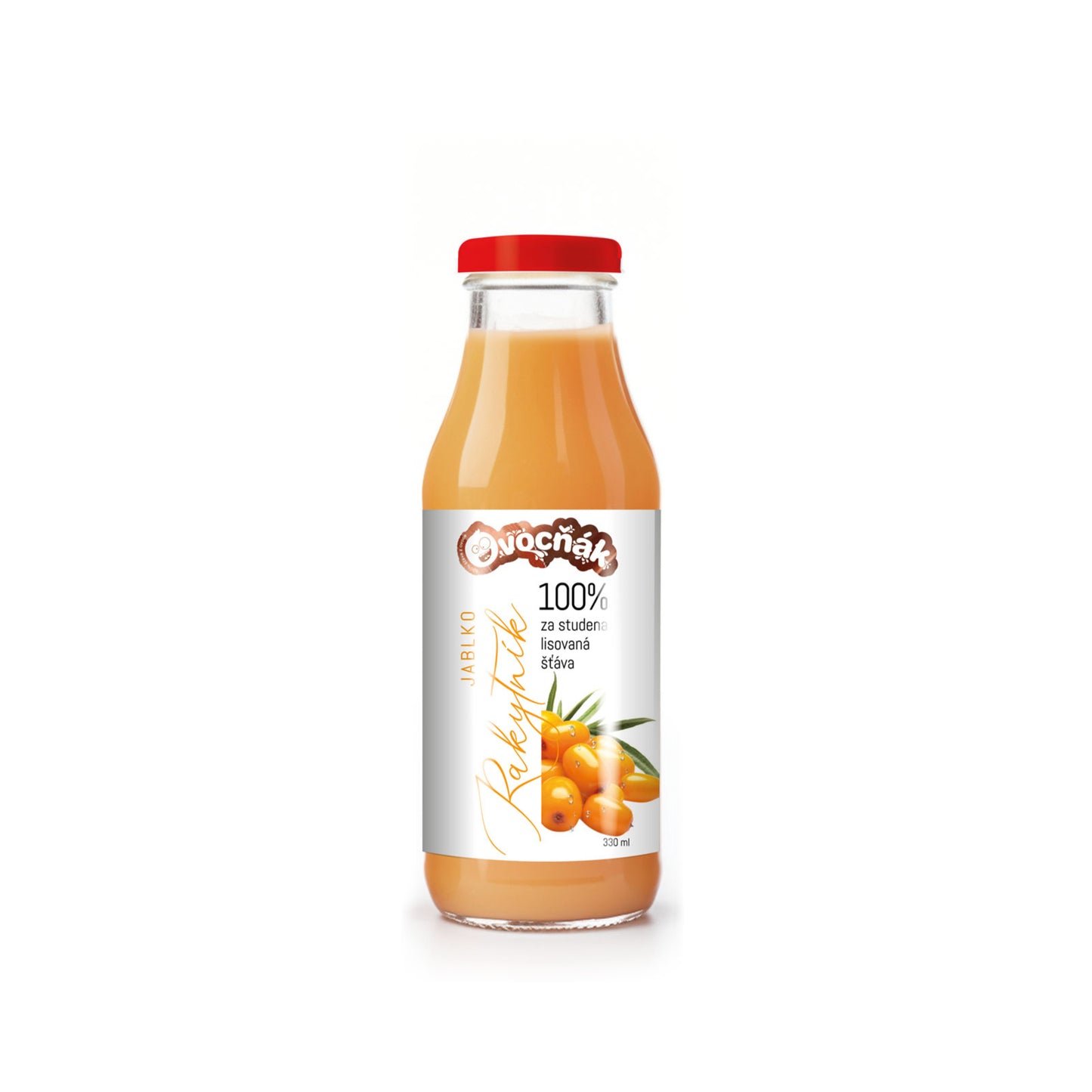 552117 Mošt ovocný jablko-rakytník sklo 330 ml OVOCŇÁK-1