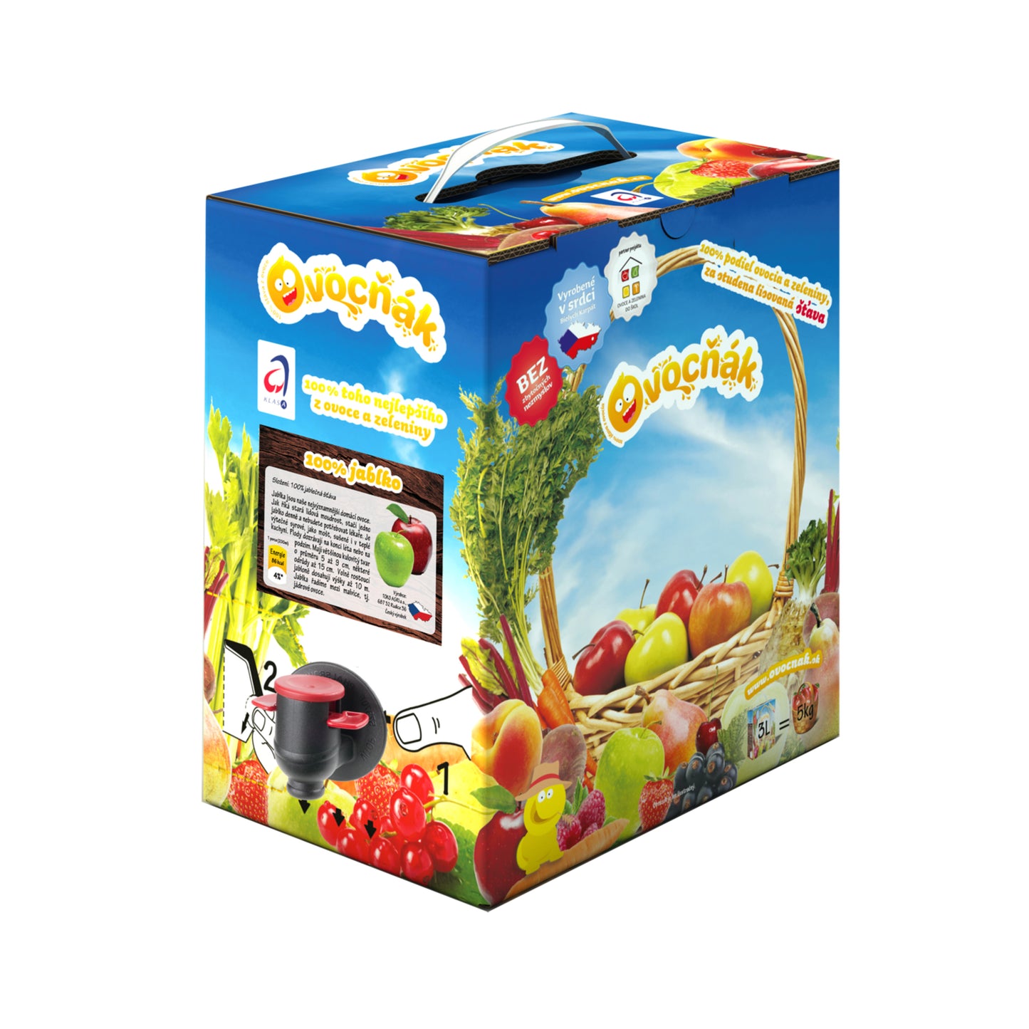552120 Mošt ovocný jablko 100% BiB 3L OVOCŇÁK-1