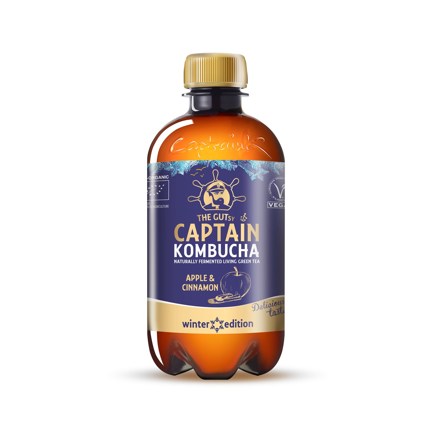 570098 Captain kombucha jablko a skořice zimní edice 400 ml BIO THE GUTSY-1