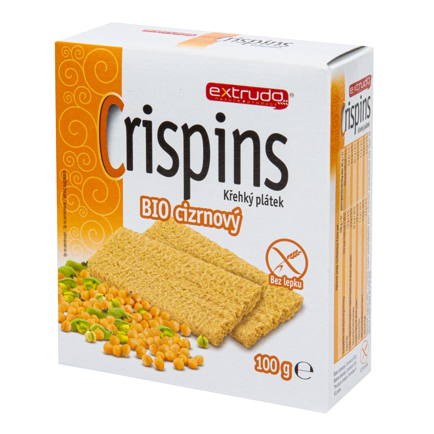 610053 Chlebíček cizrnový Crispins bezlepkový 100 g BIO EXTRUDO-1