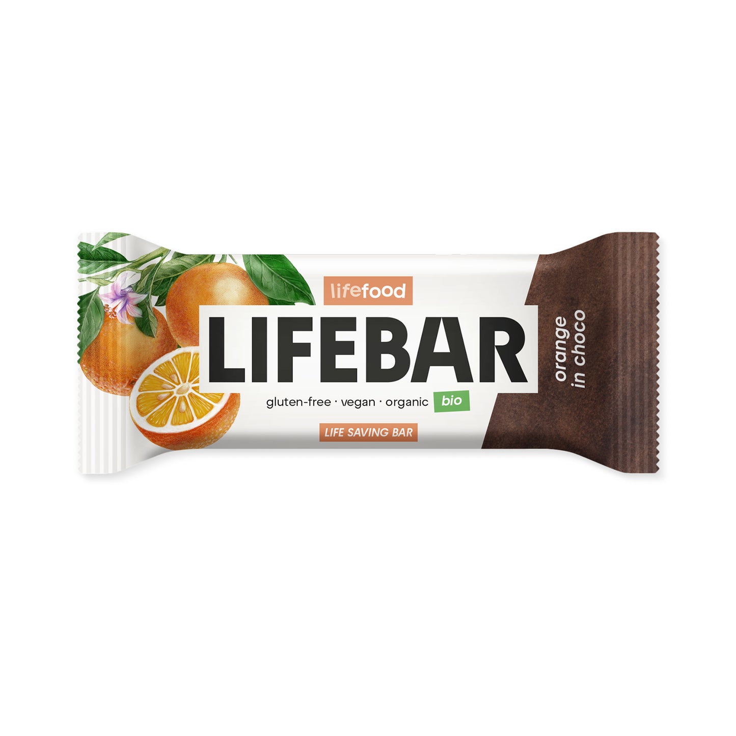 630226 Tyčinka Lifebar pomeranč v čokoládě 40 g BIO LIFEFOOD-1