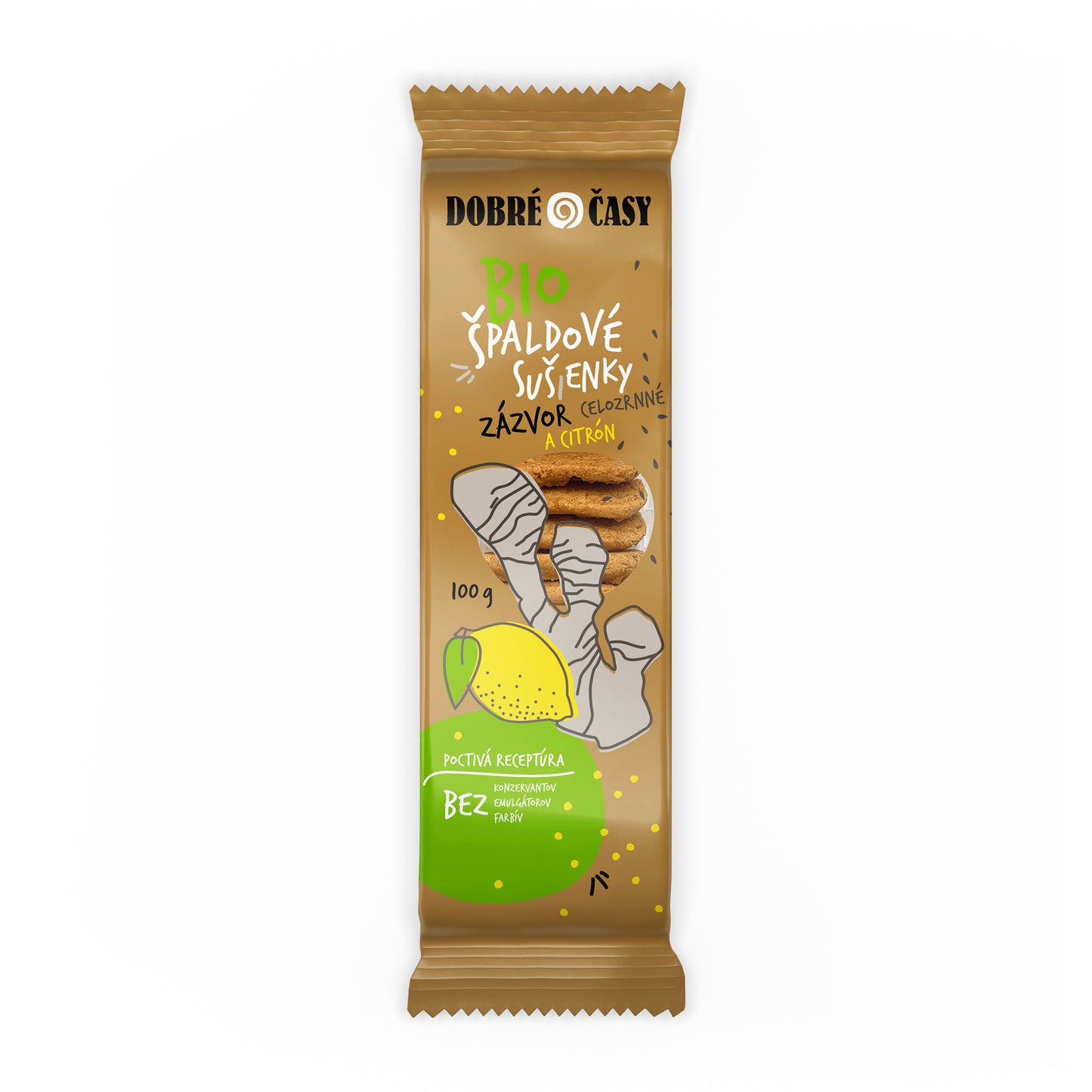 630275 Sušenky špaldové celozrnné zázvorovo-citrónové 100 g BIO DOBRÉ ČASY-1