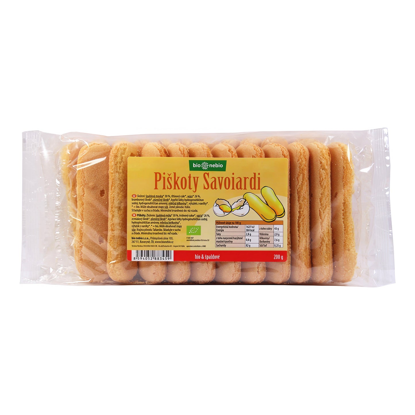 635195 Piškoty cukrářské špaldové Savoiardi 200 g BIO BIO NEBIO-1