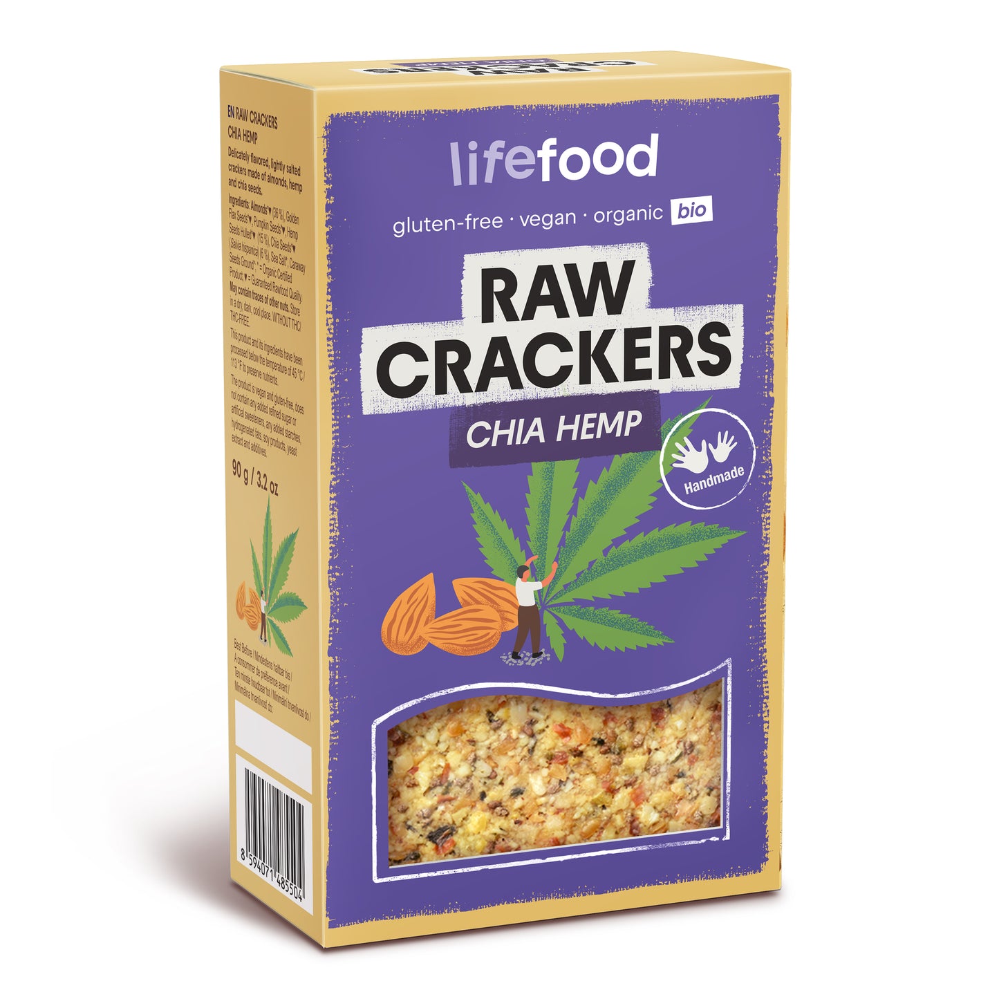 640068 Life Crackers konopné s chia raw 90 g BIO LIFEFOOD-1