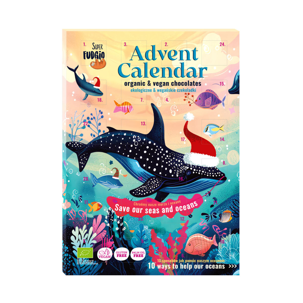660233 Kalendář adventní mix kakaový a bílý 100 g BIO SUPERFUDGIO-1