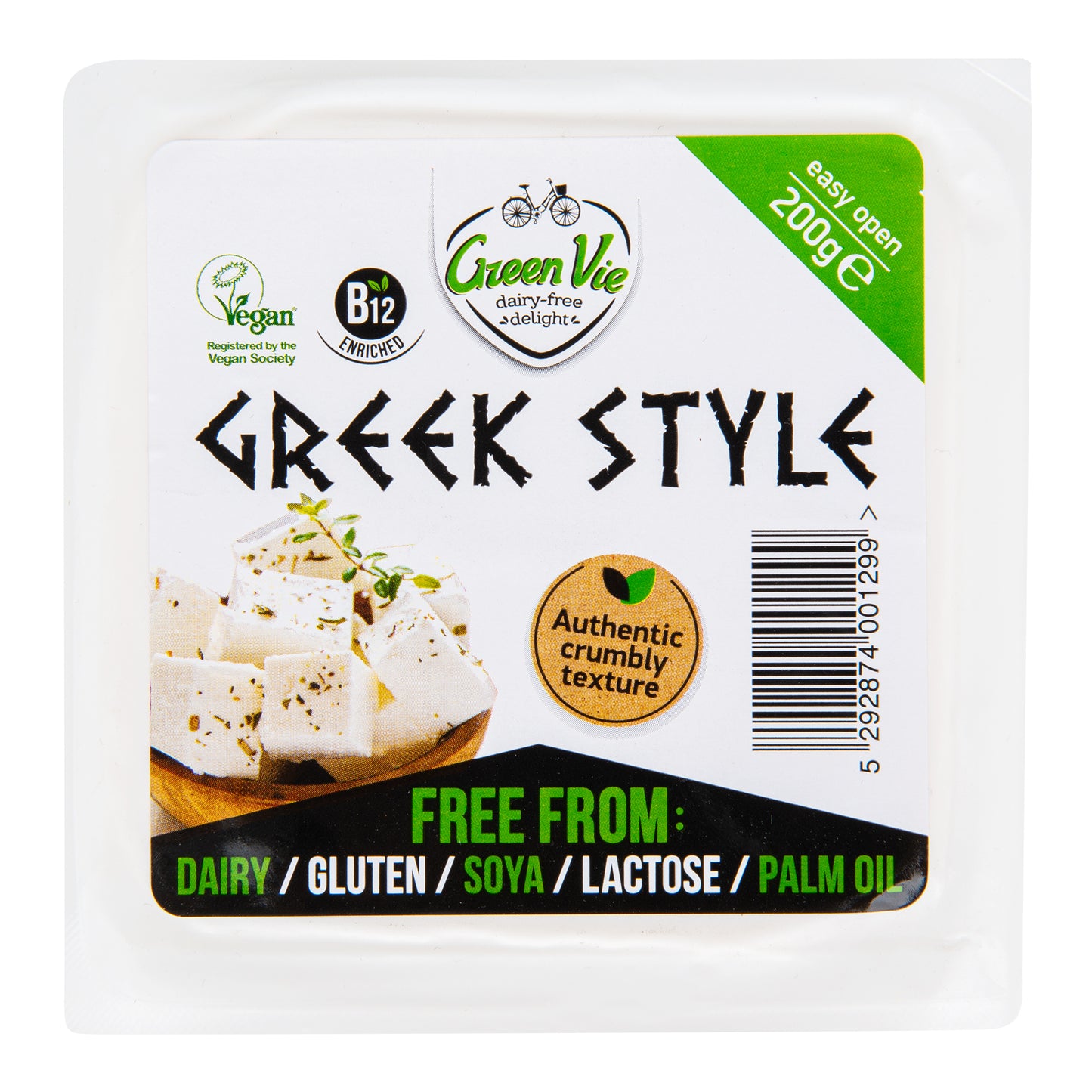 712142 Veganská alternativa řeckého sýru blok 200 g GREENVIE-1