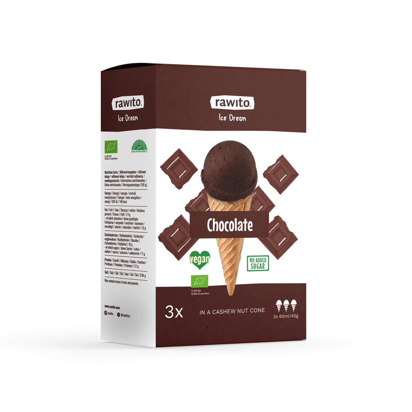 712260 Kornout raw s čokoládovou příchutí 3x45 g BIO RAWITO-1