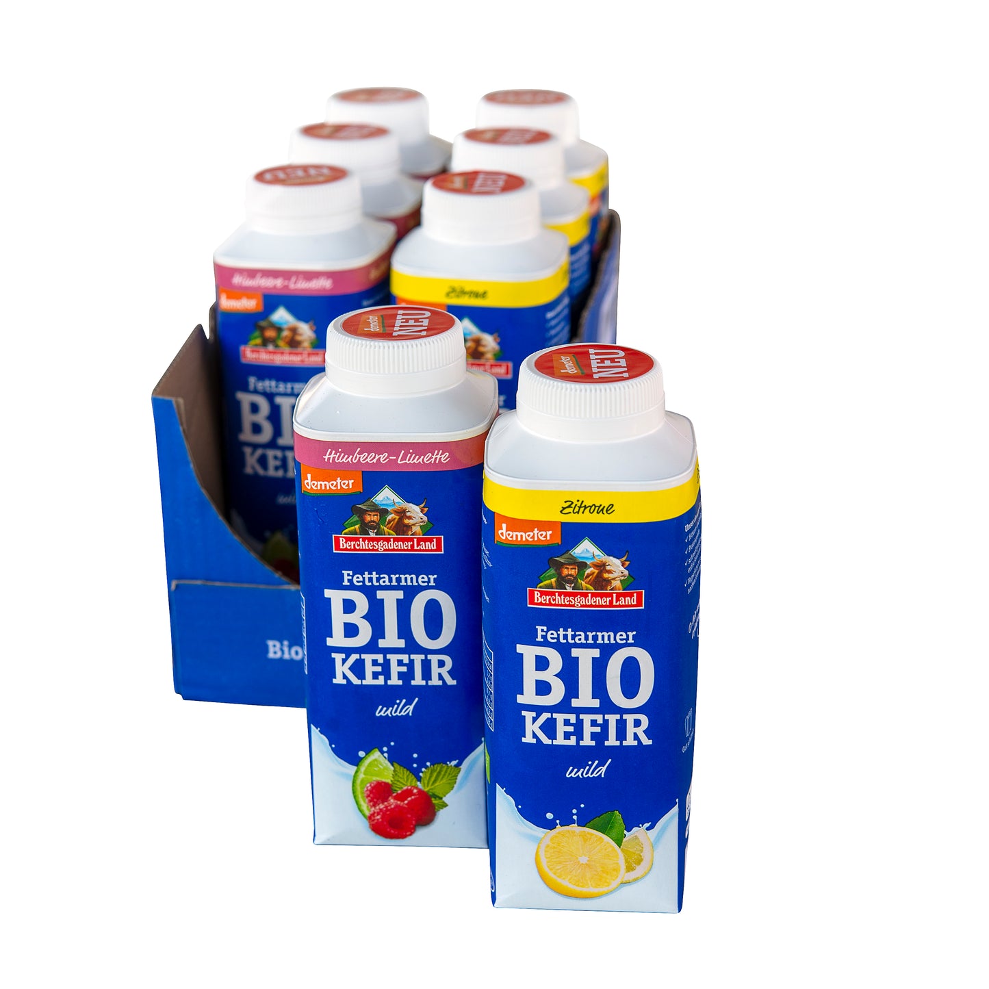 721184 Kefír 1,5 % tuku 4 ks citron a 4 ks malina s limetkou 8x400 g BIO BGL-2