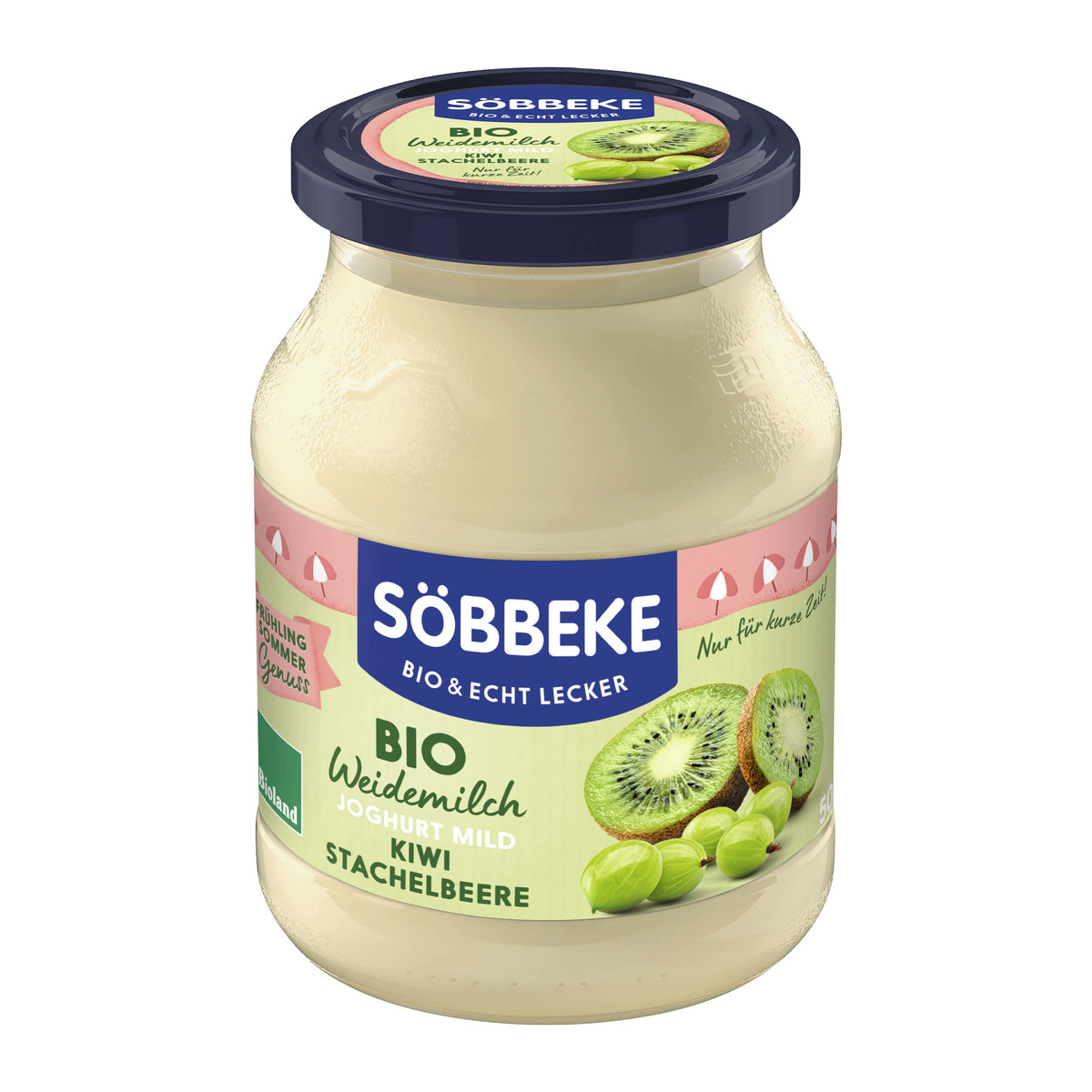 721190 Jogurt s kiwi a angreštem 3,8 % tuku 500 g BIO Söbbeke