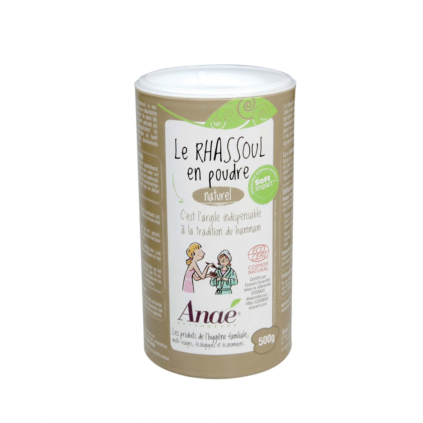 900043 Jíl marocký Rhassoul dóza 500 g ANAÉ BY ECODIS-1