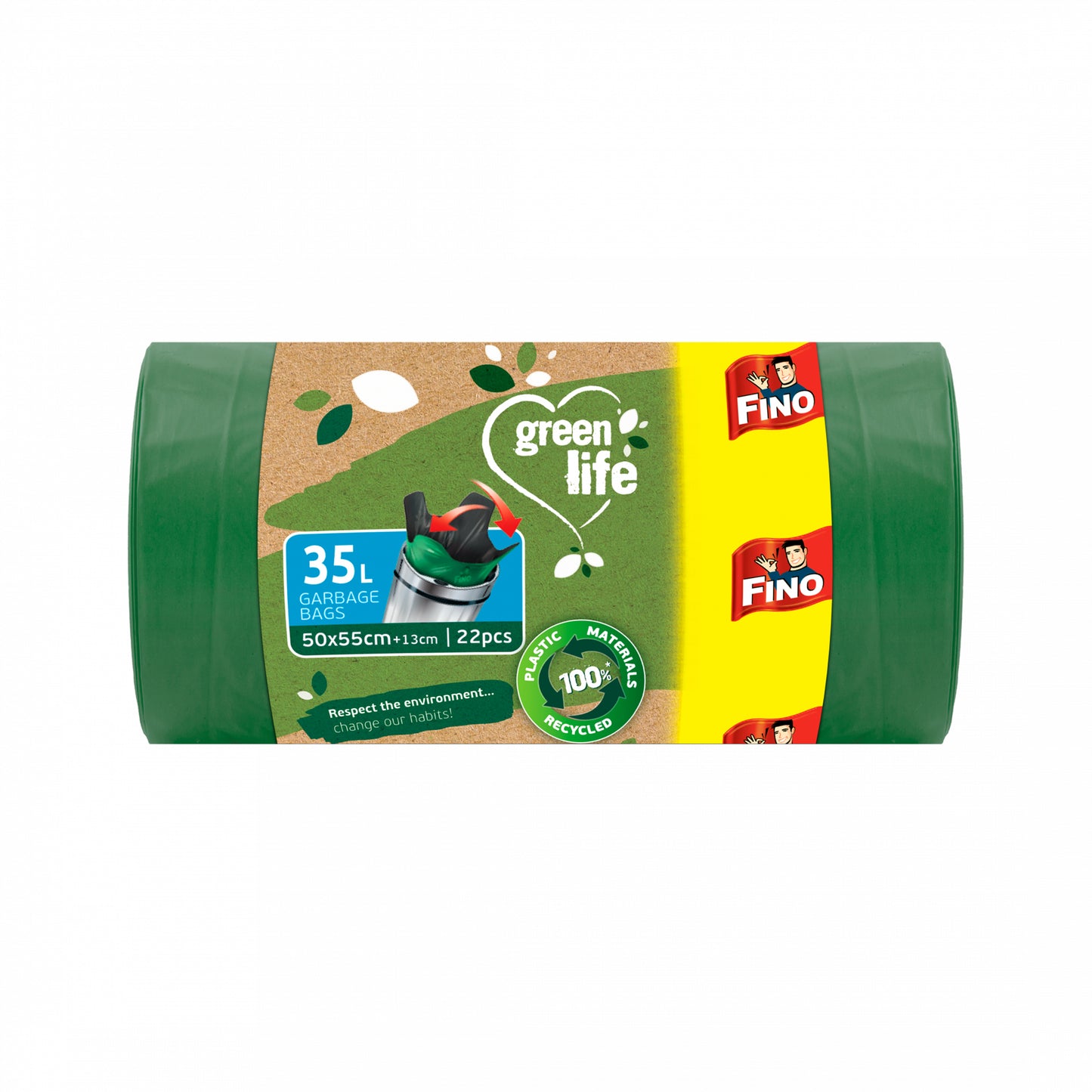 900182 Pytle na odpadky Green Life Easy pack 25 μm - 35 l 22 ks FINO-1