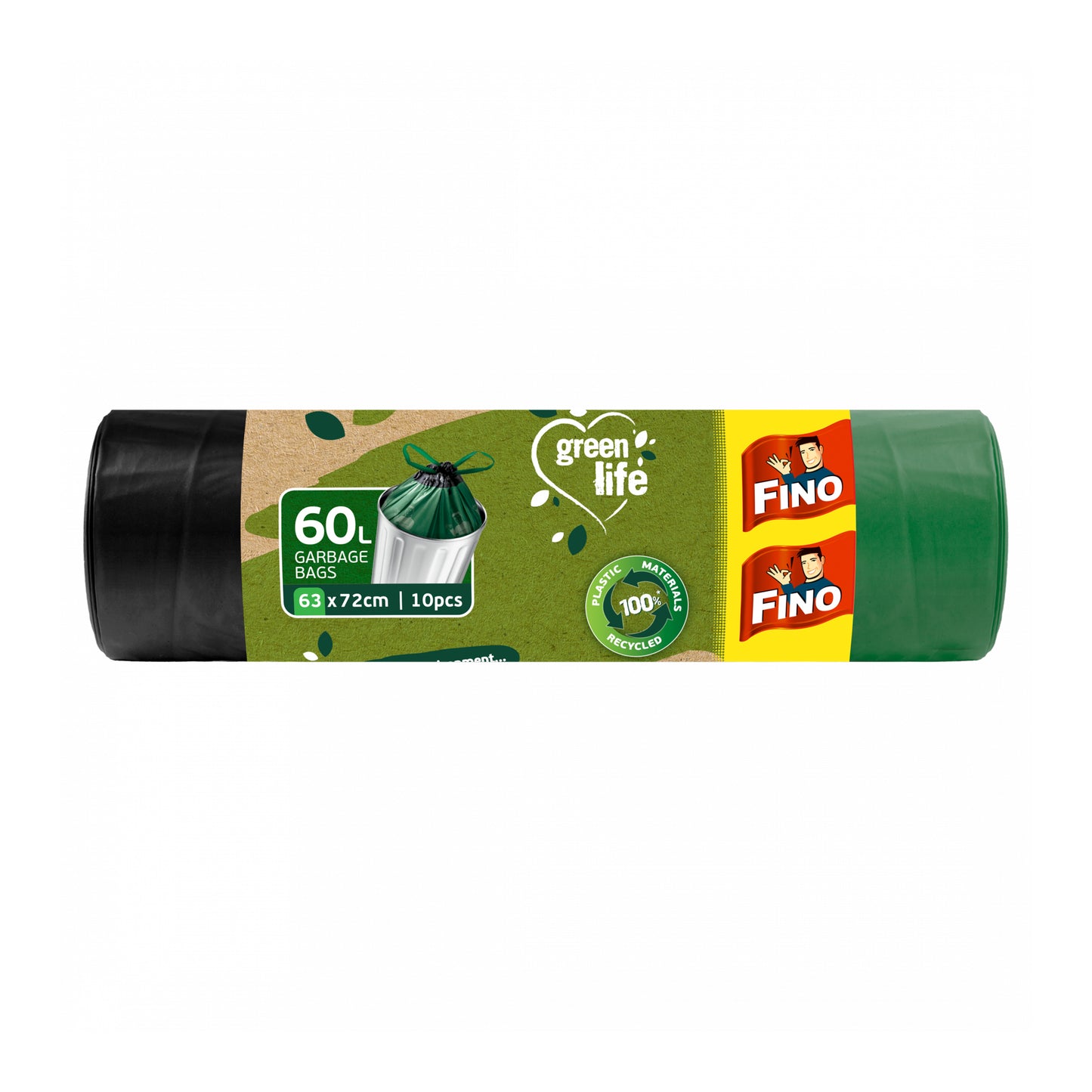 900185 Pytle na odpadky zatahovací Green Life - 60 l 10 ks FINO-1
