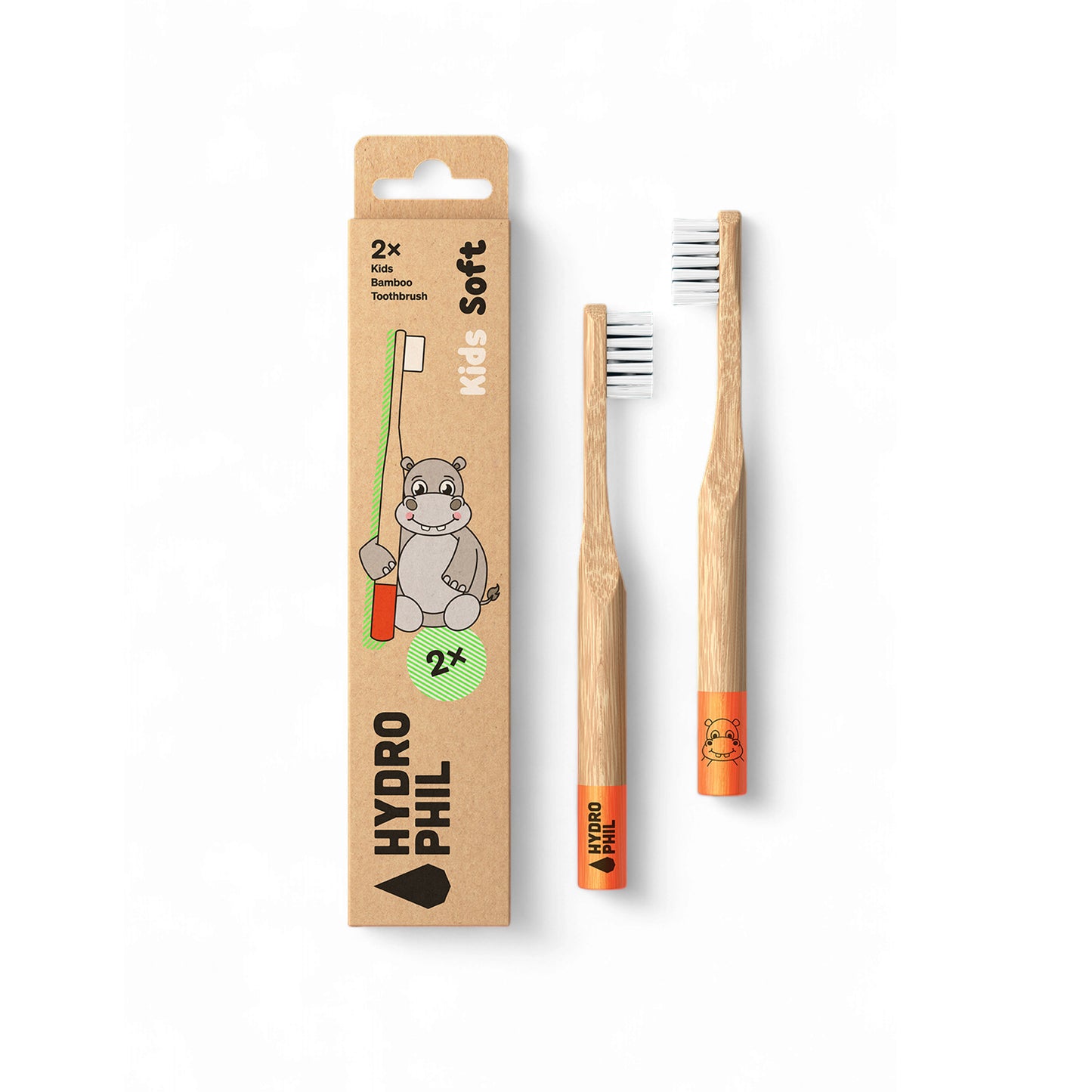 900210 Kartáček zubní bambusový dětský Hroch 2 ks HYDROPHIL-1