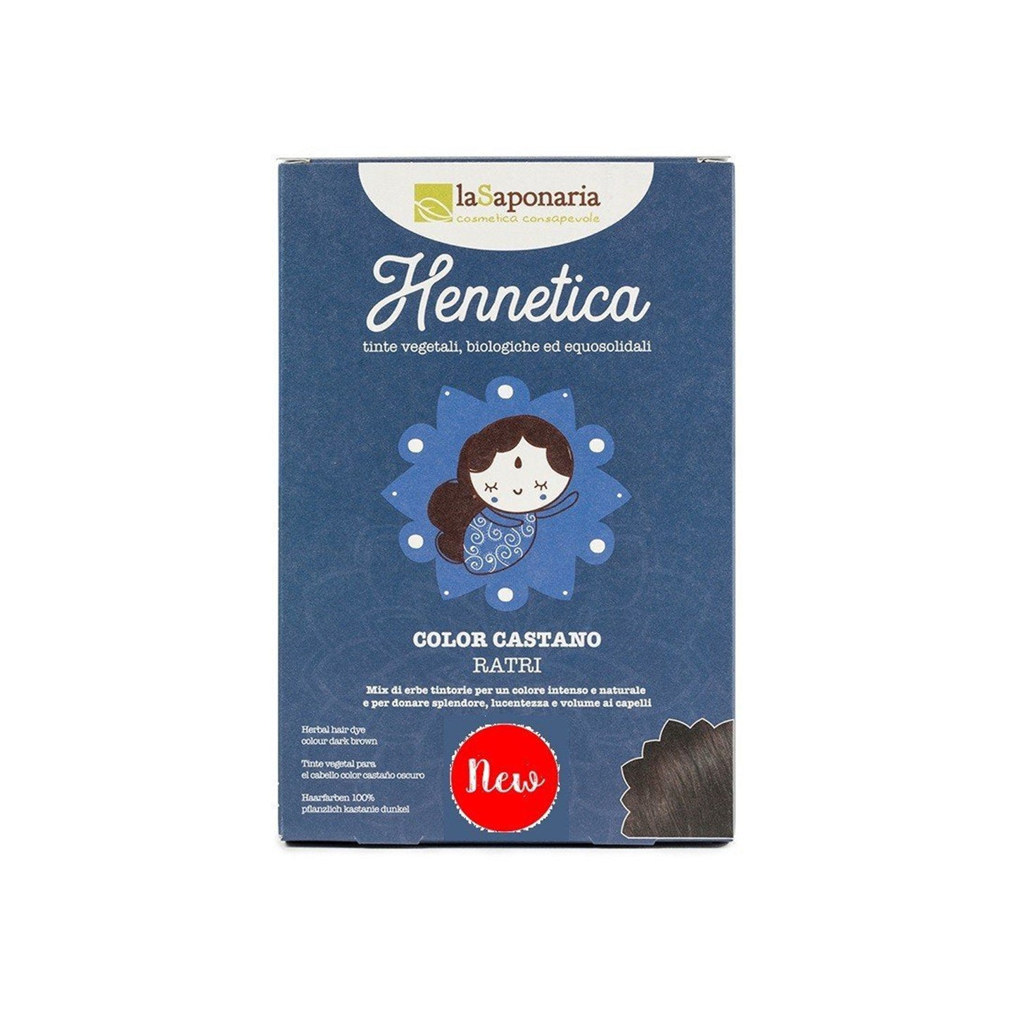 900605 Barva přírodní na vlasy Ratri - tmavý kaštan 100 g BIO LA SAPONARIA-1