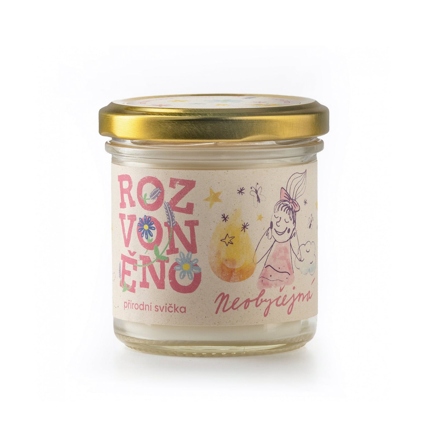 900909 Svíčka bez vůně - Neobyčejná 130 ml ROZVONĚNO-1