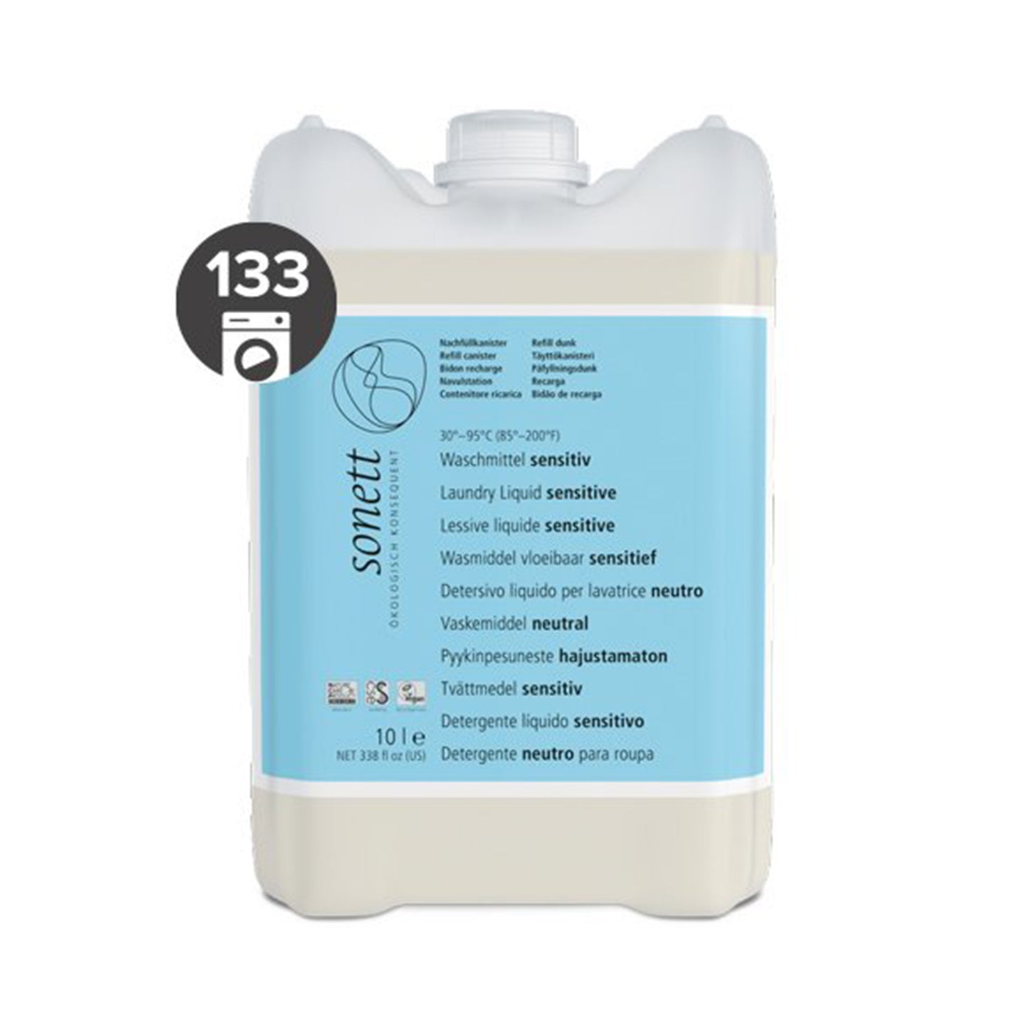 901374 Gel prací tekutý univerzální na bílé i barevné prádlo Sensitive 2 l SONETT-1