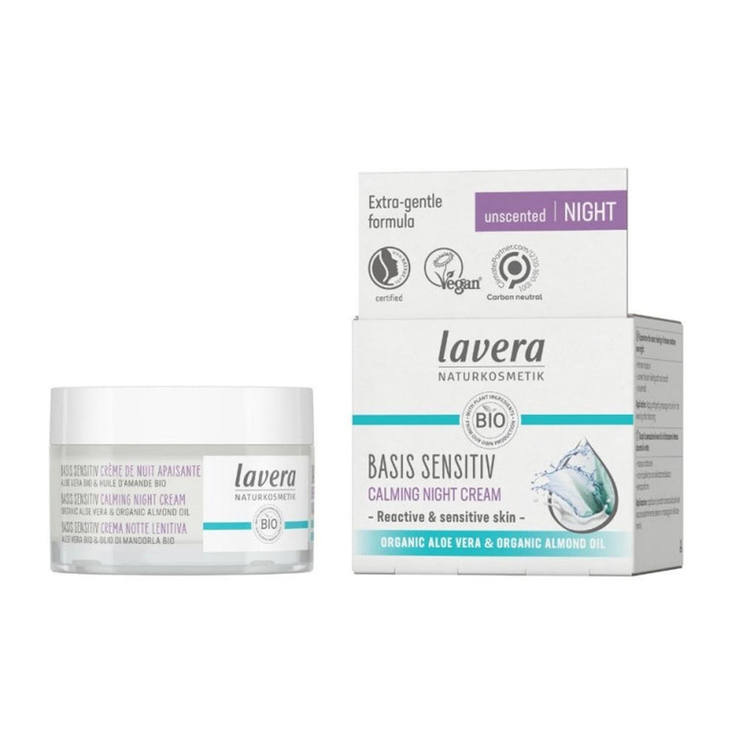 901705 Krém zklidňující hydratační bez parfemace noční Basis Sensitive 50 ml LAVERA-1