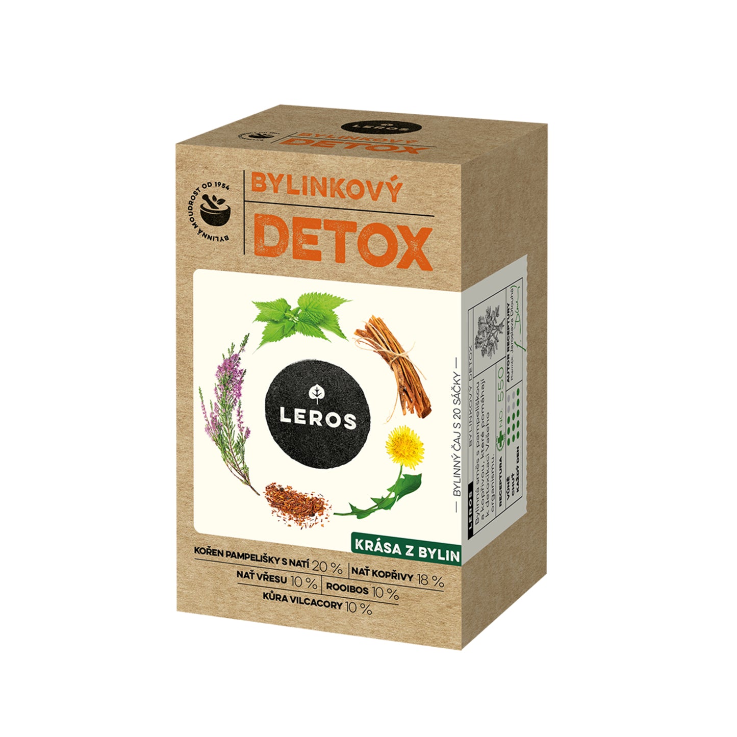 901901 Čaj bylinný Bylinkový detox 20 sáčků 30 g LEROS-1