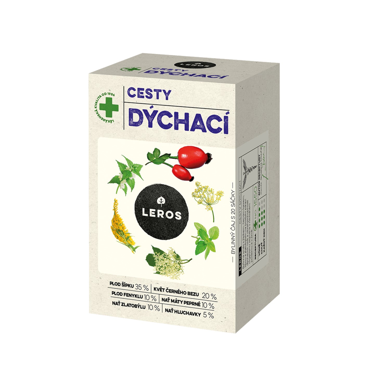 901902 Čaj bylinný Dýchací cesty 20 sáčků 30 g LEROS-1