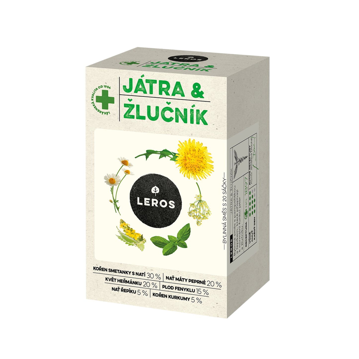 901905 Čaj bylinný Játra a žlučník 20 sáčků 30 g LEROS-1