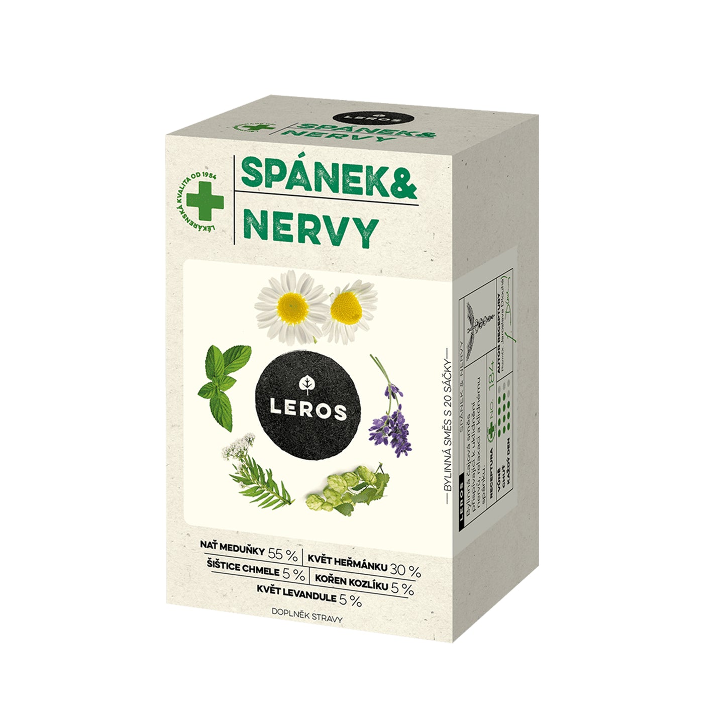 901913 Čaj bylinný Spánek & Nervy 20 sáčků 26 g LEROS-1