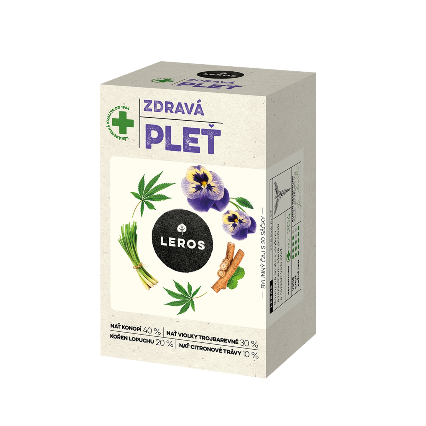 901915 Čaj bylinný Zdravá pleť 20 sáčků 30 g LEROS-1