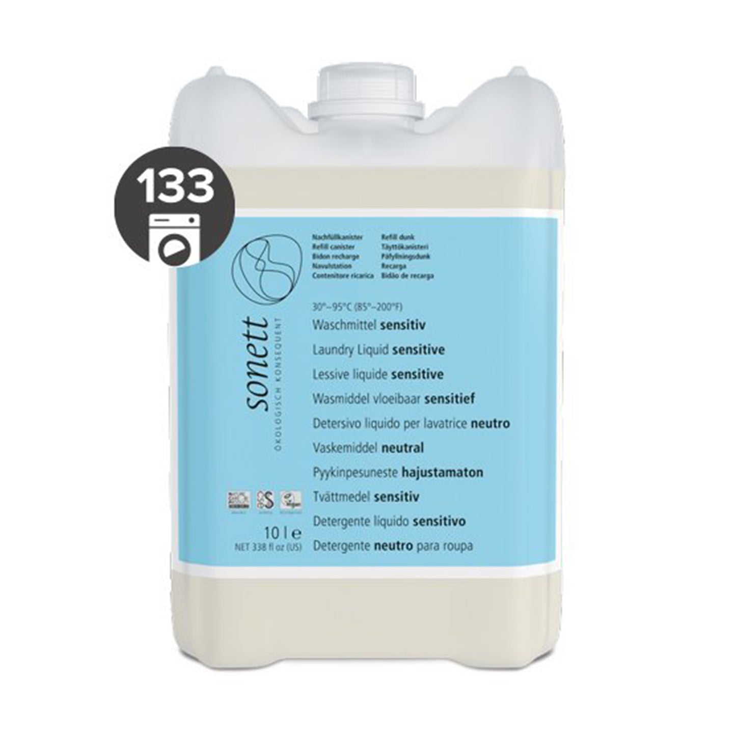 902141 Gel prací tekutý univerzální na bílé i barevné prádlo Sensitive 10 l SONETT -1