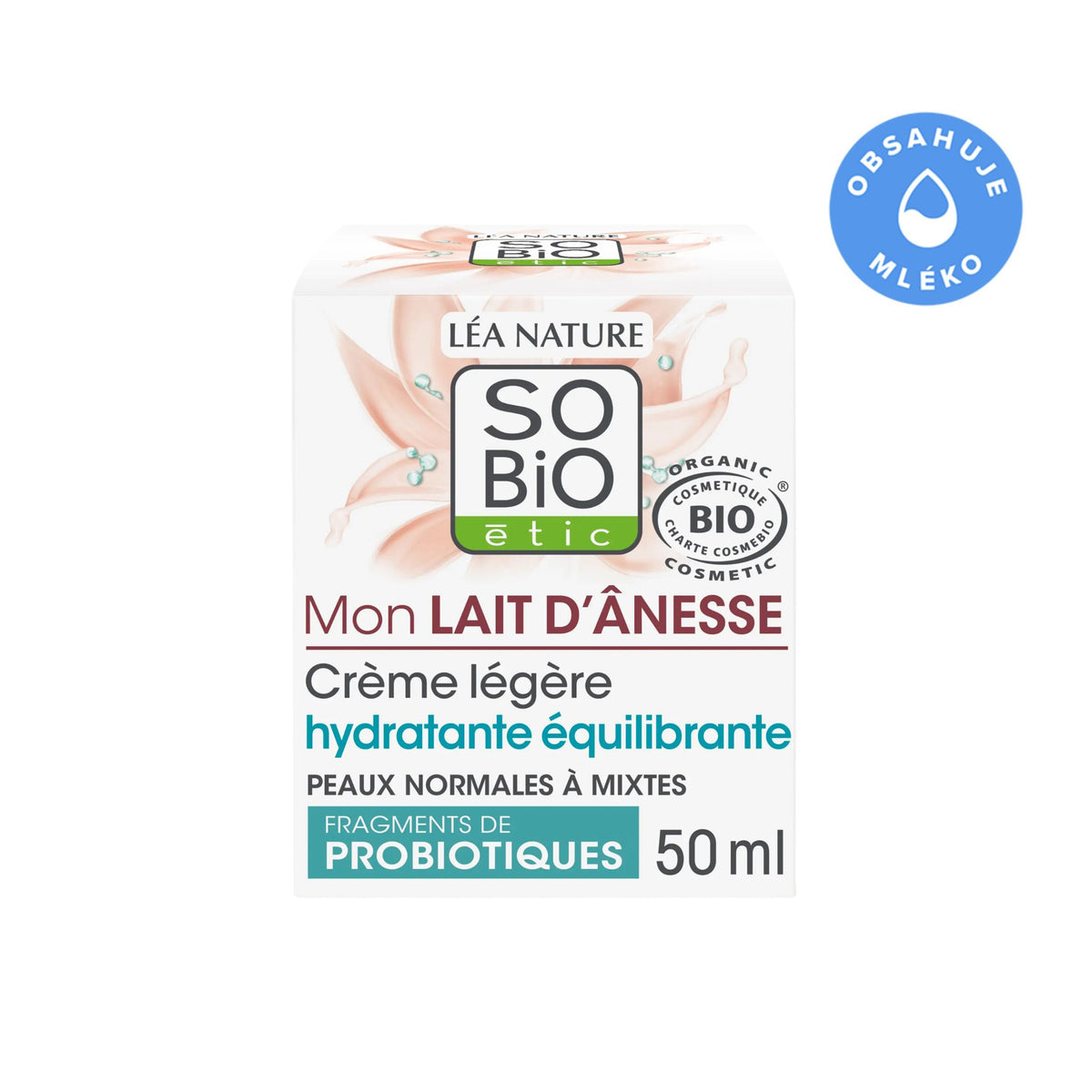 903471 Krém hydratační s oslím mlékem pro normální a smíšenou pleť 50 ml BIO SO’BiO étic