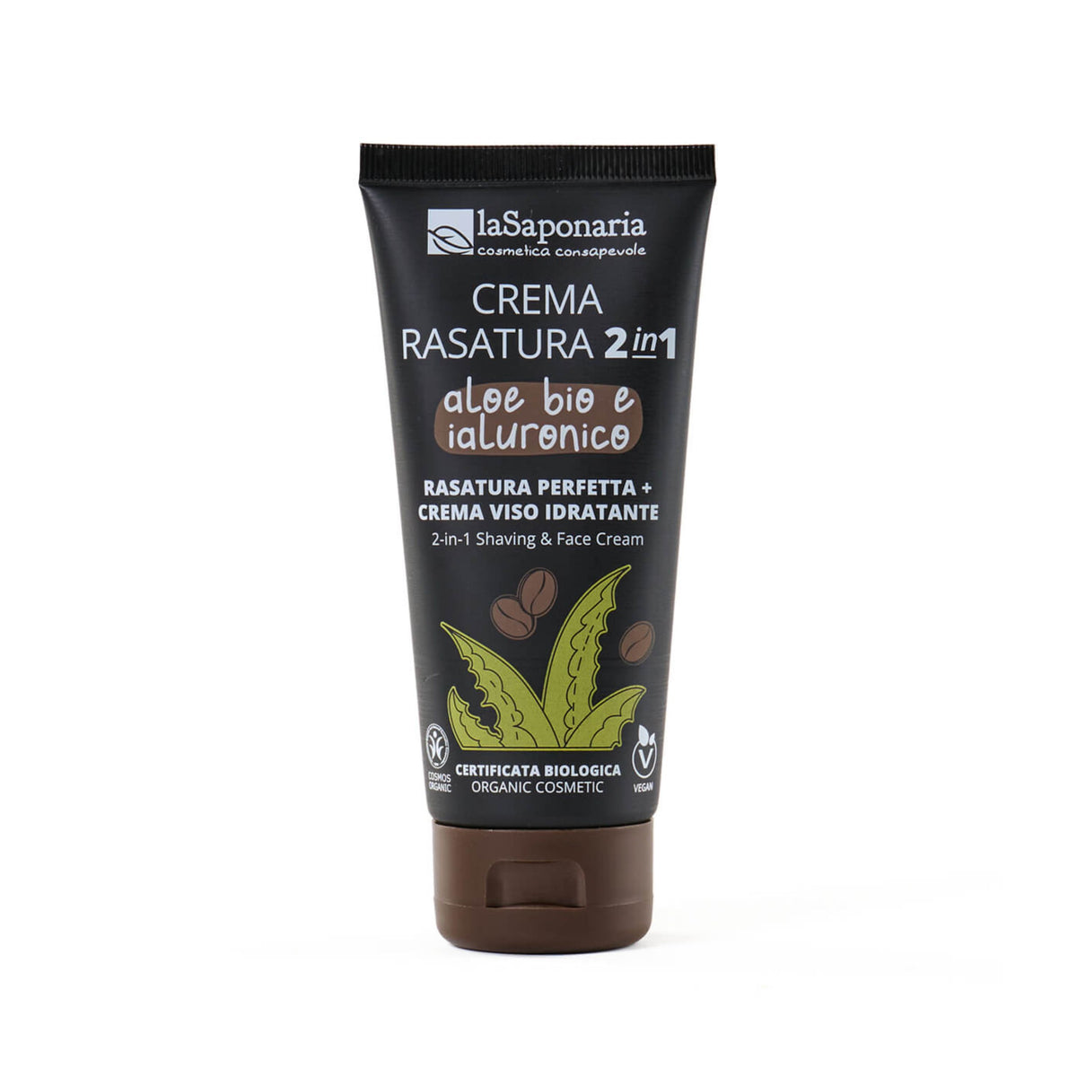 903809 Krém pánský na holení a tvář 2v1 s aloe vera a kyselinou hyaluronovou 100 ml BIO LA SAPONAR