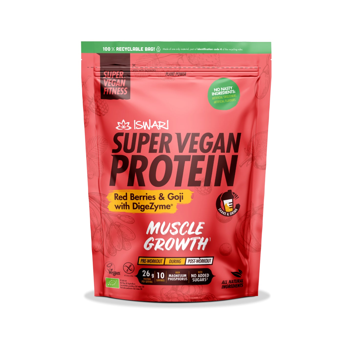 913125 Protein vegan s goji a červenými bobulemi 400 g BIO ISWARI -1