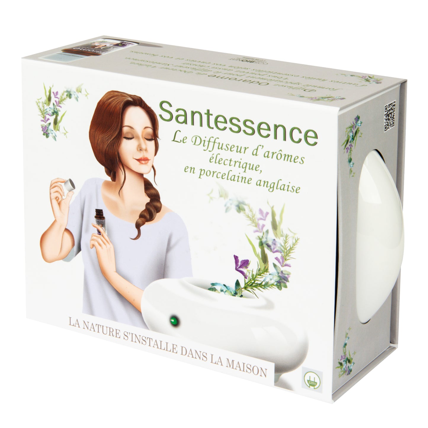 932028 Difuzér elektrický bílý SANTESSENCE + zdarma ODAROME 15 ml BIO COSBIONAT-1