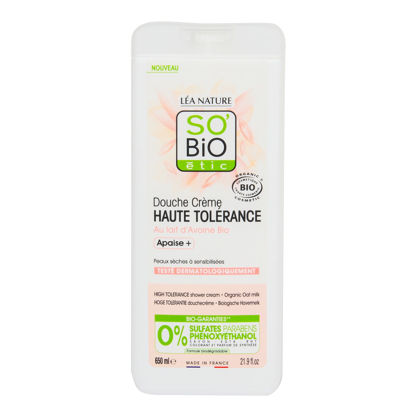 942378 Krém sprchový HAUTE TOLÉRANCE s ovesným mlékem 650 ml BIO SO’BiO étic-1
