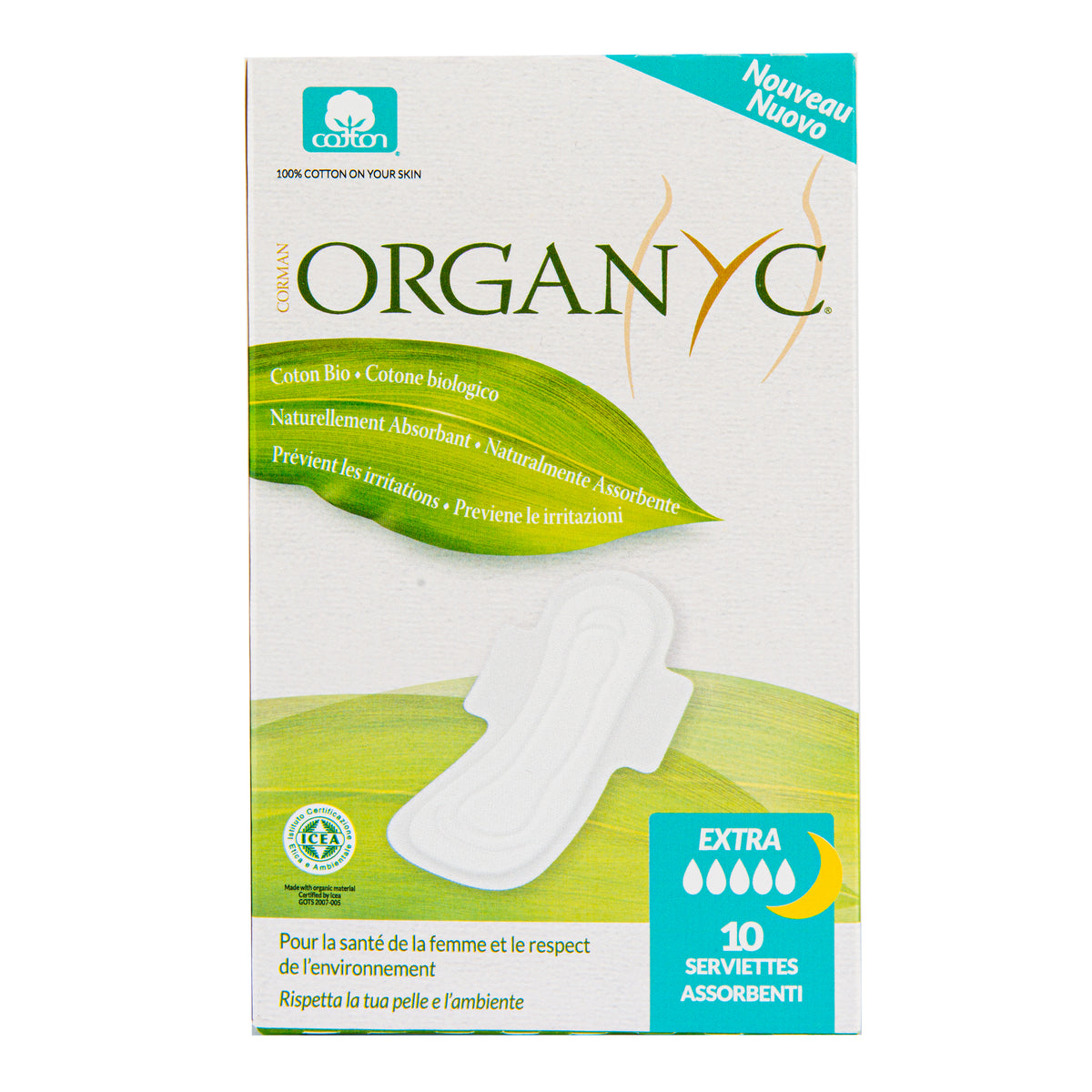 946292 Dámské vložky extra silné prodloužené 10 ks BIO bavlna ORGANYC-1
