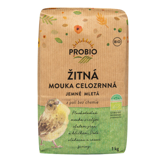 210083 Mouka žitná celozrnná jemně mletá 1 kg BIO   PROBIO-1
