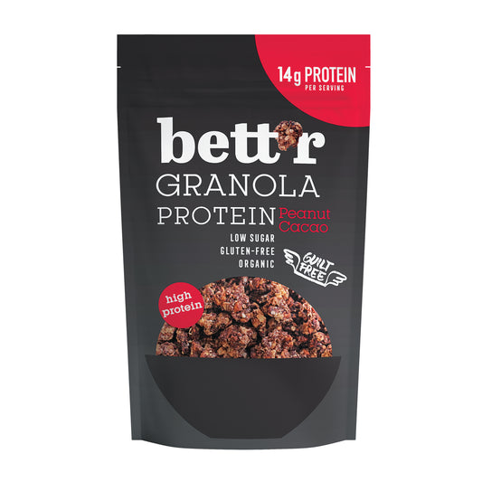 230137 Granola proteinová s arašídy a kakaem bezlepková 300 g BIO   BETT´R-1