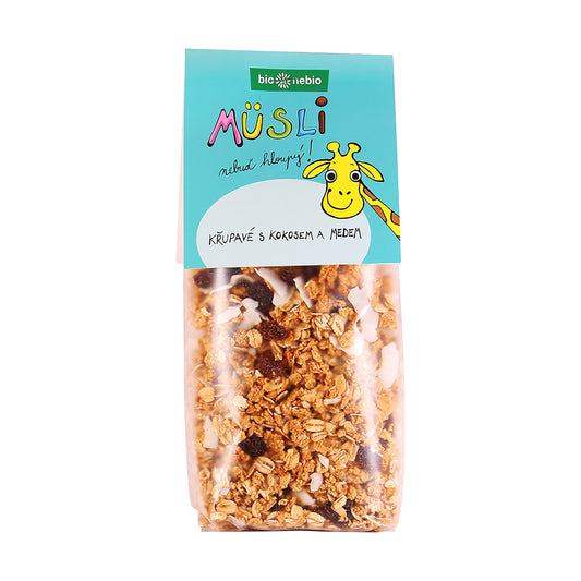 230143 Müsli Nebuď hloupý! Křupavé s kokosem a medem 300 g BIO   BIO NEBIO-1