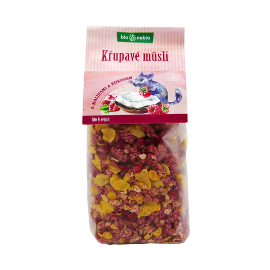230147 Müsli křupavé s malinami a kokosem 300 g BIO   BIO NEBIO-1