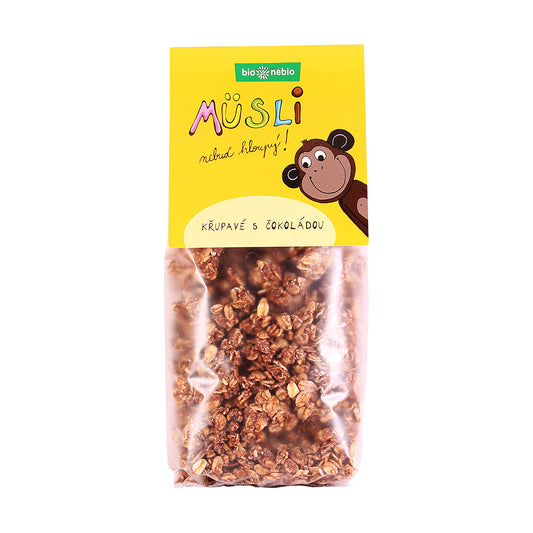 230153 Müsli Nebuď hloupý! Křupavé s čokoládou 300 g BIO   BIO NEBIO-1