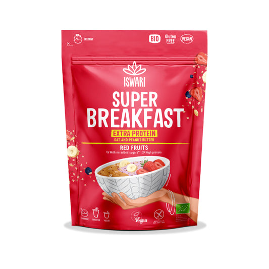 230170 Směs instantní Super Breakfast - extra protein s červenými bobulemi 360 g BIO   ISWARI -1