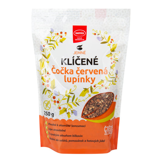 232062 Lupínky z červené čočky klíčené 250 g   SEMIX-1