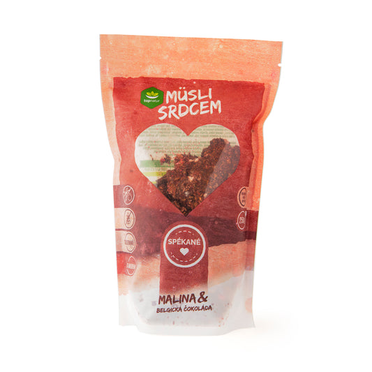 233077 Müsli srdcem malina & belgická čokoláda 250 g   TOPNATUR-1