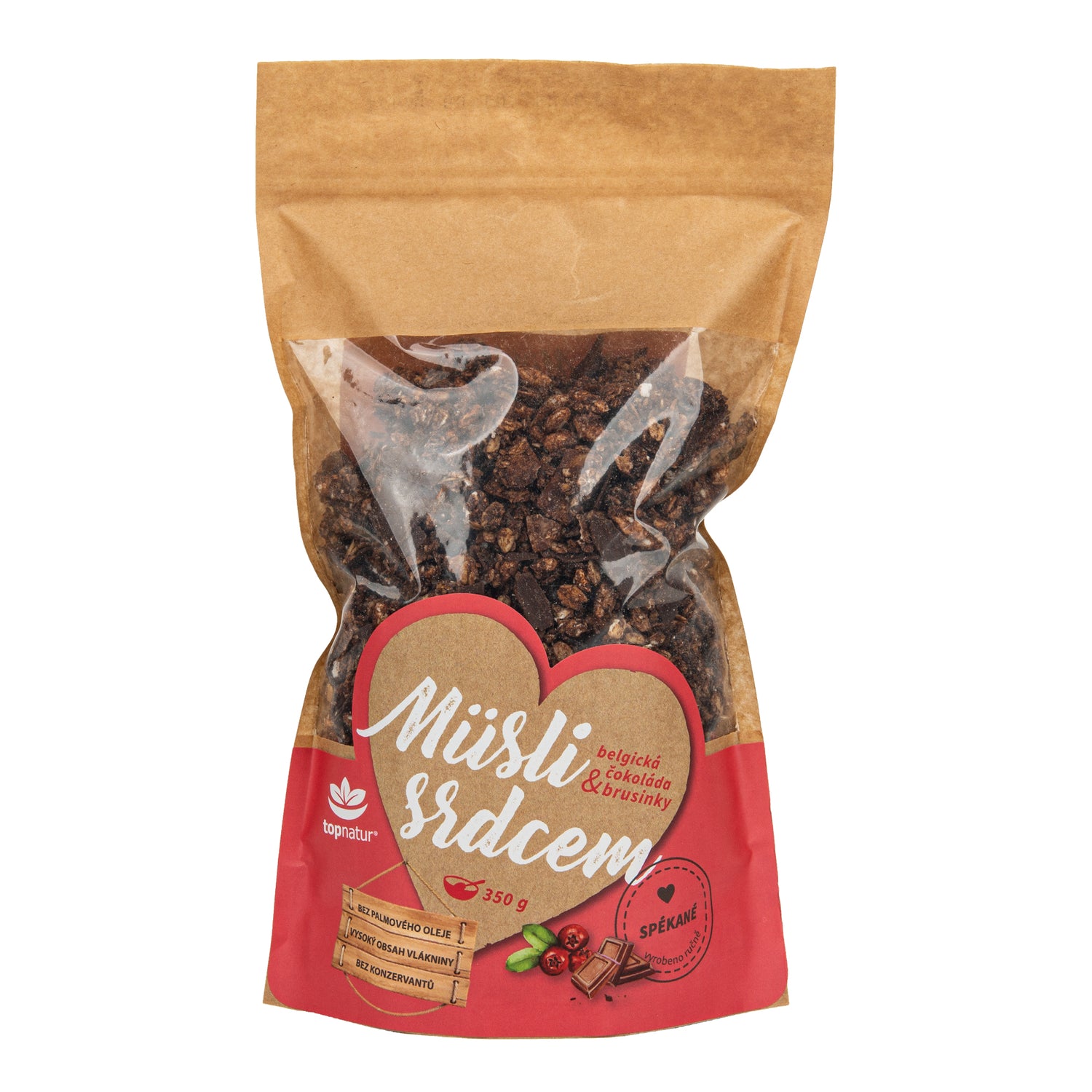 233078 Müsli srdcem brusinka & belgická čokoláda 350 g   TOPNATUR-1