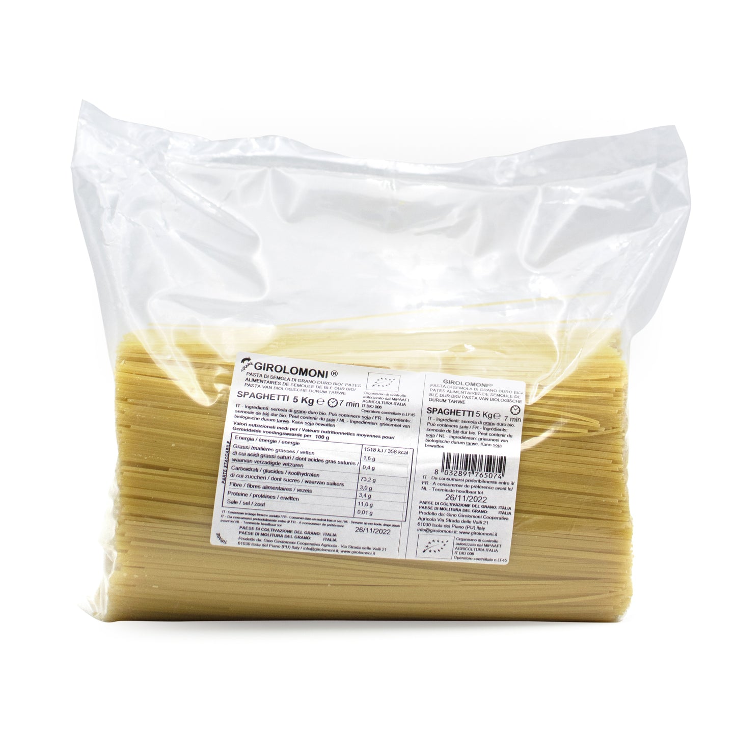 260156 Těstoviny špagety semolinové  5 kg BIO   GIROLOMONI-1