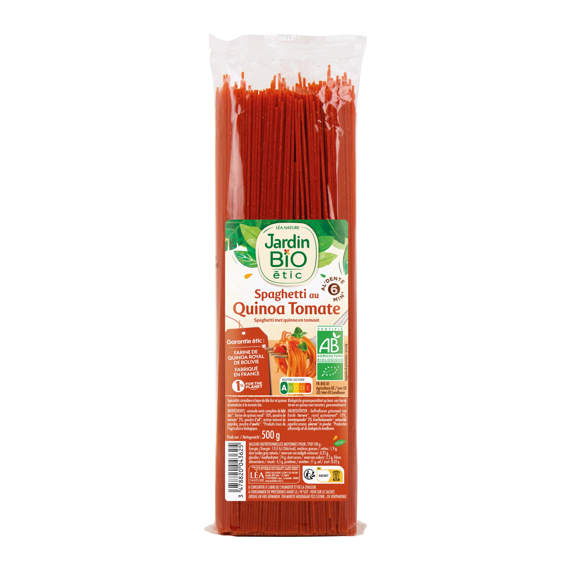 260175 Špagety s quinoovou moukou Rajče 500 g BIO   JARDIN BIO  -1