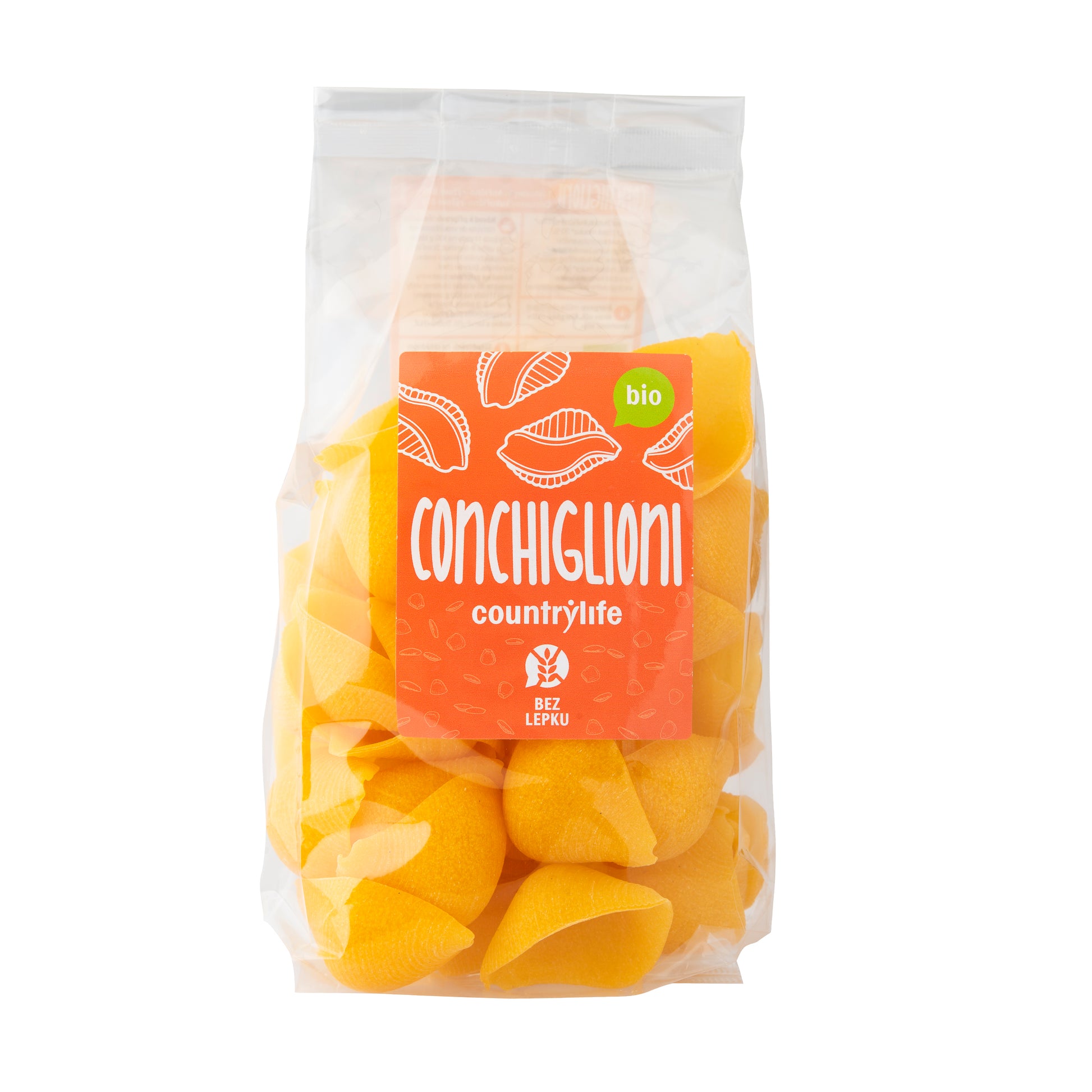 260189 Těstoviny conchiglioni kukuřično-rýžové 300 g BIO   COUNTRY LIFE-1